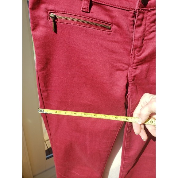 Tinsel Town Denim Couture Pants Teens Sz 5 Red Berry Jeans Skinny Tapered Cotton - Picture 7 of 14